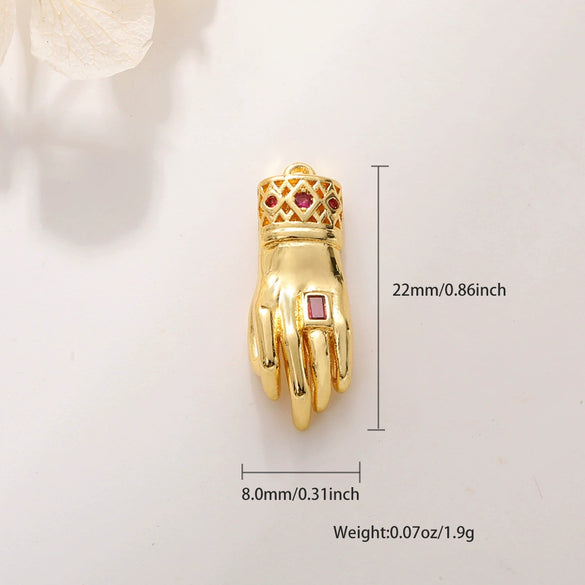 Jewelry Accessories Copper Pendant With Gesture Antler Pattern And Genuine Gold Colorpreserving Treatment