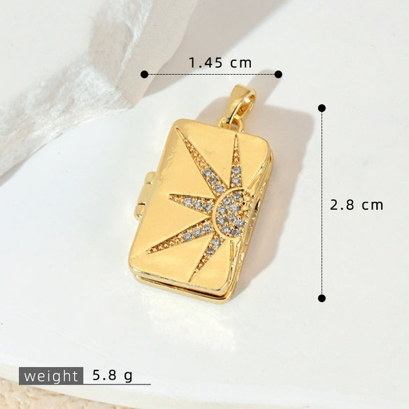 Jewelry Accessories Copper Pendant With Star Moon Peach Heart Geometric Constellation Micropaved Design