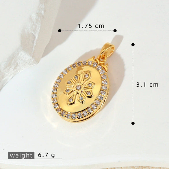 Jewelry Accessories Copper Pendant With Star Moon Peach Heart Geometric Constellation Micropaved Design