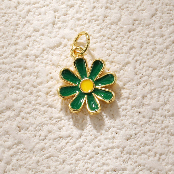 Jewelry Accessories Copper Plated Gold Flower Pendant Necklace With Sweet Style