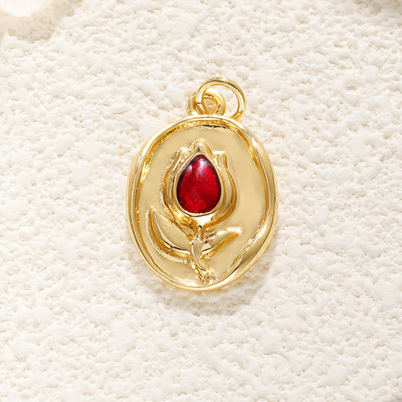 Jewelry Accessories Copper Plated Gold Flower Pendant Necklace With Sweet Style