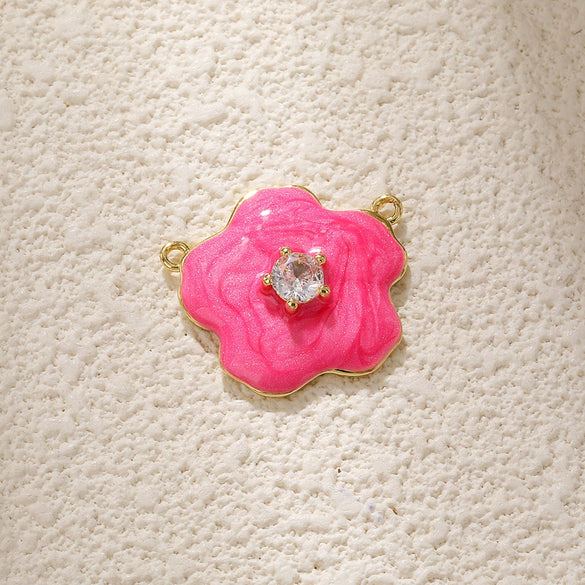 Jewelry Accessories Copper Plated Gold Flower Pendant Necklace With Sweet Style