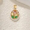 Jewelry Accessories Copper Plated Gold Flower Pendant Necklace With Sweet Style