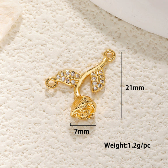 Jewelry Accessories Copper Plated Gold Flower Pendant Necklace With Sweet Style