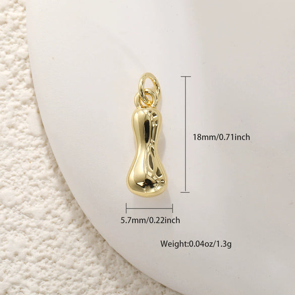 Jewelry Accessories Copper Plated Gold Letter Necklace Pendant