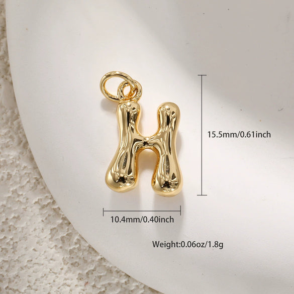 Jewelry Accessories Copper Plated Gold Letter Necklace Pendant