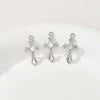 Jewelry Accessories Copper Retro Cross Flower Zircon Electroplating Color Resistant Pendant Bracelet Necklace Earrings