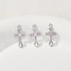 Jewelry Accessories Copper Retro Cross Flower Zircon Electroplating Color Resistant Pendant Bracelet Necklace Earrings