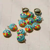 Jewelry Accessories Copper Round Pendant With Oil Dripping Cartoon Smiley Face Pattern