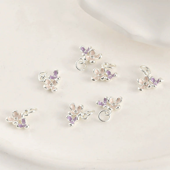 Jewelry Accessories Copper Small Flower Pendant Electroplated With Strong Color Retention