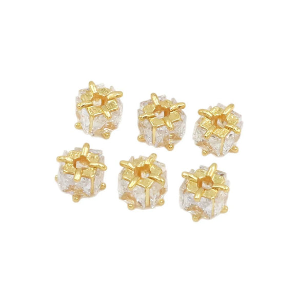 Jewelry Accessories Copper Square Zircon Beaded Handmade Electroplated Diy Bracelet Necklace Material