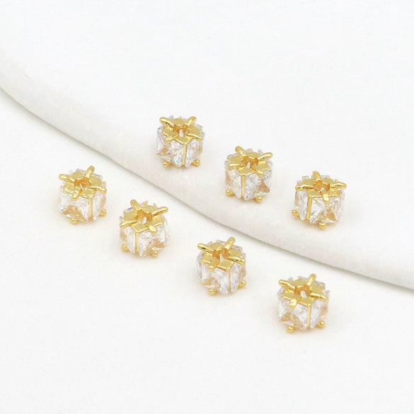 Jewelry Accessories Copper Square Zircon Beaded Handmade Electroplated Diy Bracelet Necklace Material