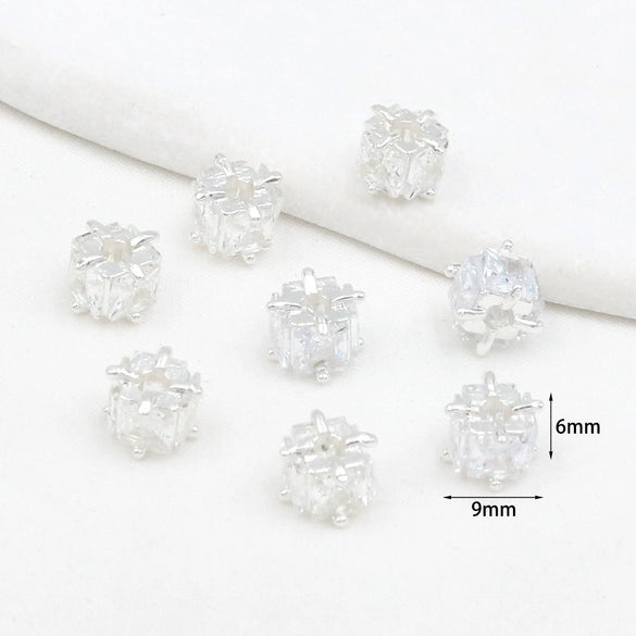 Jewelry Accessories Copper Square Zircon Beaded Handmade Electroplated Diy Bracelet Necklace Material