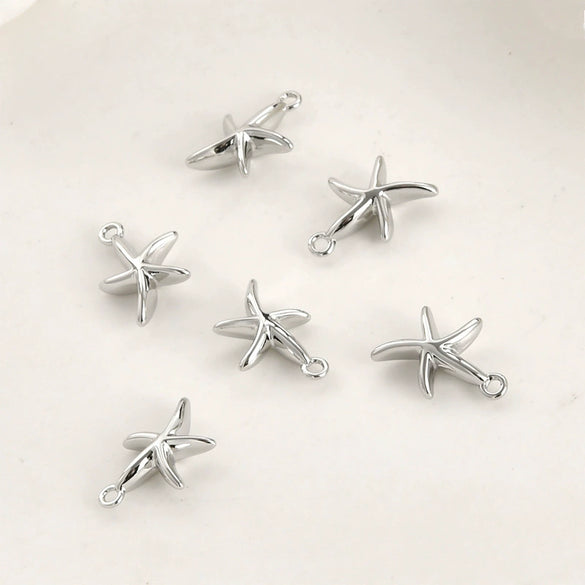 Jewelry Accessories Copper Starfish Shell Pendant Electroplating Simple Style Marine Series