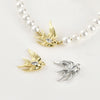 Jewelry Accessories Copper Swallow Pearl Double Hanging Electroplated Diy Material