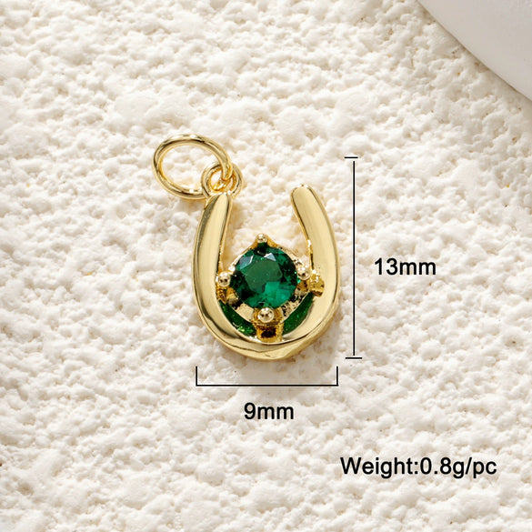 Jewelry Accessories Copper Ushaped Horseshoe Pendant Electroplated With Real Gold Color Retention