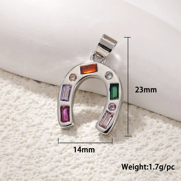 Jewelry Accessories Copper Ushaped Horseshoe Pendant Electroplated With Real Gold Color Retention