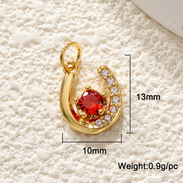Jewelry Accessories Copper Ushaped Horseshoe Pendant Electroplated With Real Gold Color Retention