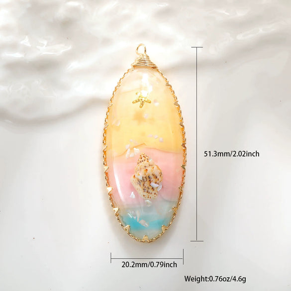 Jewelry Accessories Copper Wire Edge Conch Real Dried Flower Pendant Glue