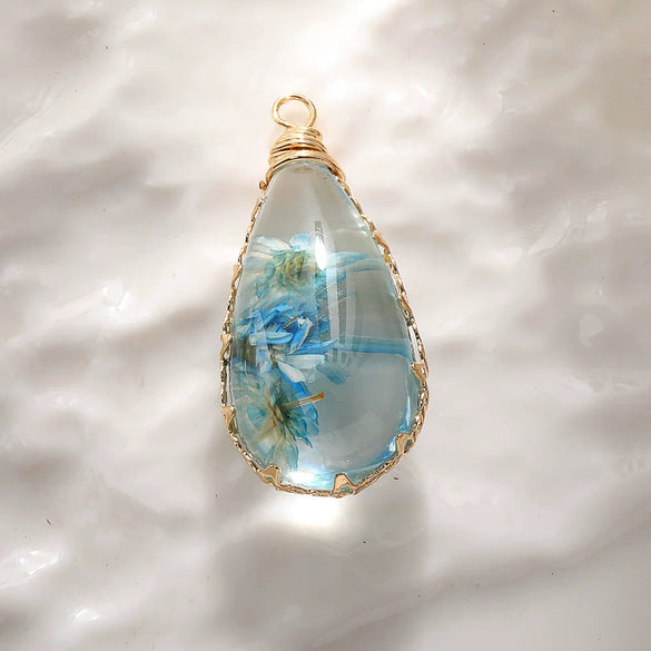Jewelry Accessories Copper Wire Edge Conch Real Dried Flower Pendant Glue
