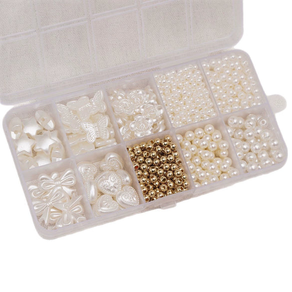 Jewelry Accessories Diy Handmade Loose Beads Imitation Pearl Beaded Bracelet Material With Love Pattern And Round Beads Style