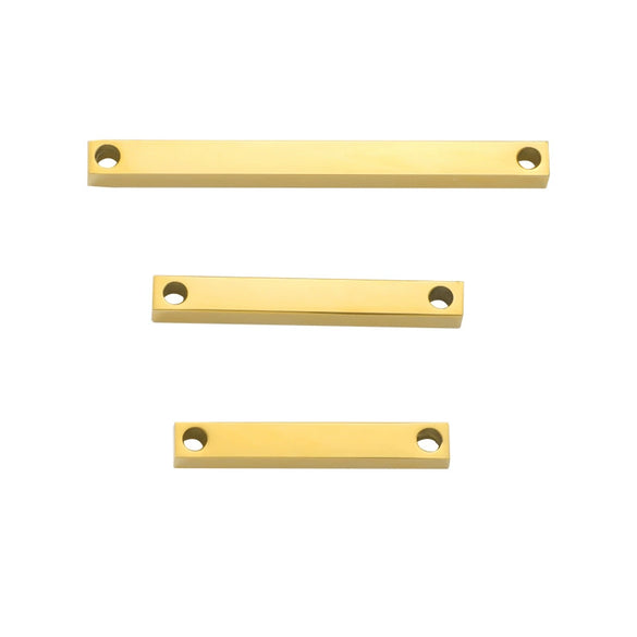 Jewelry Accessories Double Hole Mirror Stainless Steel 3D Stereo Stick Square Cylindrical Engraving Pendant Mirror Polishing