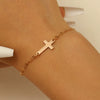 Jewelry Accessories Double Layer Beaded Cross Necklace Alloy Geometric Gold Plated