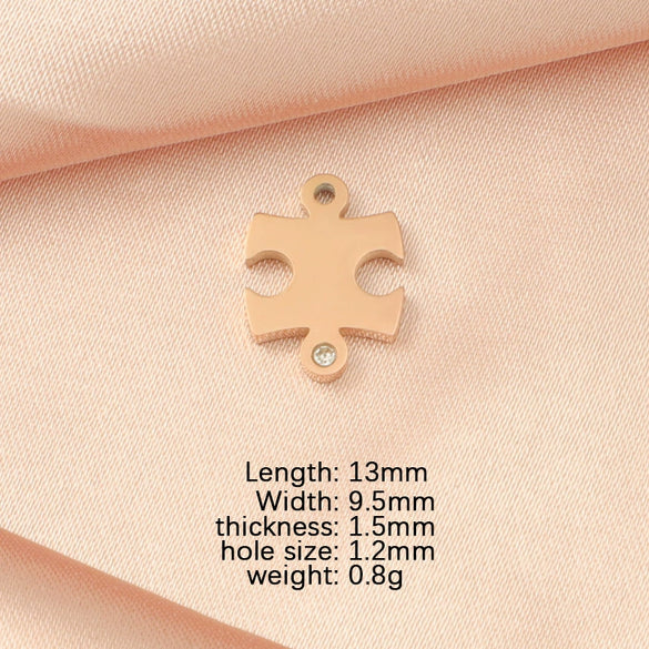 Jewelry Accessories Fashion Stainless Steel Mirror Pendant With Drill Irregular Jigsaw Diy Bracelet Necklace Fine Polishing