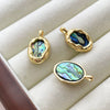 Jewelry Accessories Fritillary Abalone 14K Goldfilled Lines Pattern Electroplated Diy Handmade