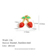 Jewelry Accessories Fruit Pattern Stainless Steel 18K Gold Plated Handmade Earrings Necklace With Oil Drop Pendant
