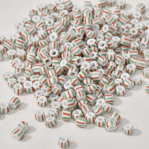Jewelry Accessories Glass Glaze Color Stripes Beads For Diy Necklace Bracelet And Ear Jewelry