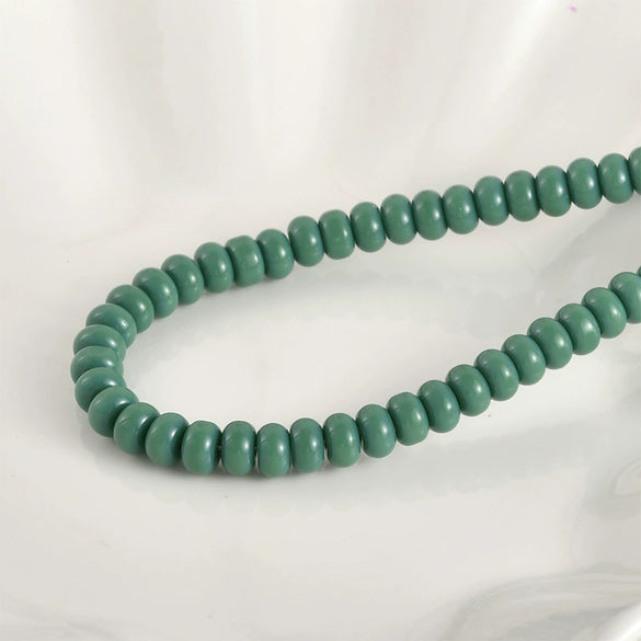 Jewelry Accessories Glass Glazed Pearlescent Flat Beads For Diy Bracelet Necklace