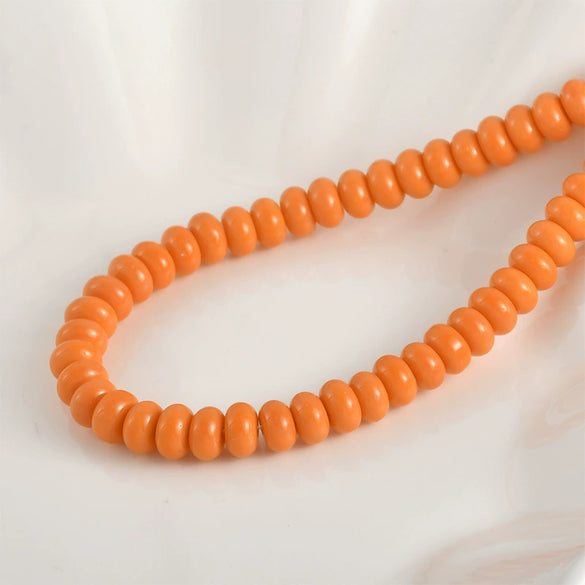 Jewelry Accessories Glass Glazed Pearlescent Flat Beads For Diy Bracelet Necklace