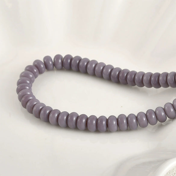 Jewelry Accessories Glass Glazed Pearlescent Flat Beads For Diy Bracelet Necklace