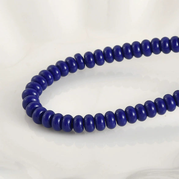 Jewelry Accessories Glass Glazed Pearlescent Flat Beads For Diy Bracelet Necklace