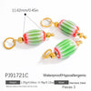 Jewelry Accessories Glass Oval Bead Necklace Pendant Titanium Steel Glazed Nepalese Style Geometric Electroplated