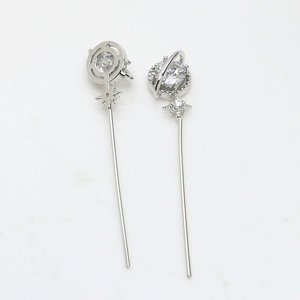 Jewelry Accessories Globe Shape Copper Plated Real Gold Inlaid Zirconium Handmade Baroque Pearl Material Electroplated