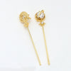 Jewelry Accessories Globe Shape Copper Plated Real Gold Inlaid Zirconium Handmade Baroque Pearl Material Electroplated