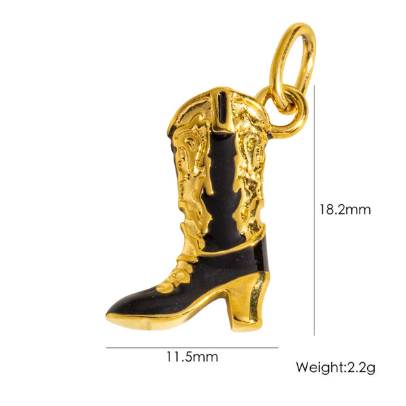 Jewelry Accessories High Heels Necklace Pendant Stainless Steel Retro Style Electroplating