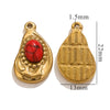 Jewelry Accessories Inlaid Natural Stone Malachite Stainless Steel Totem Teardrop Pendant Necklace Bracelet Earrings
