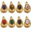 Jewelry Accessories Inlaid Natural Stone Malachite Stainless Steel Totem Teardrop Pendant Necklace Bracelet Earrings