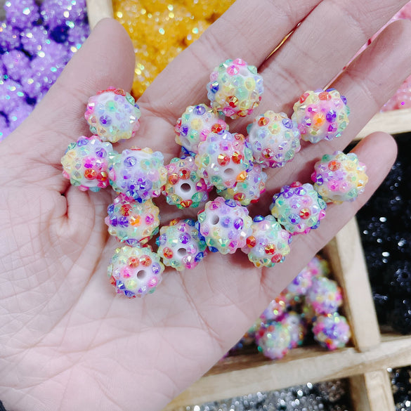 Jewelry Accessories Loose Beads Acrylic Ball Beaded For Diy Bracelet Key Chain Pendant