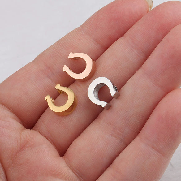 Jewelry Accessories Loose Beads Stainless Steel Horseshoe Small Hole Mirror Polished Pendant