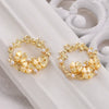 Jewelry Accessories Metal Faux Shellfish Four Leaf Floret With Pearl Leaf Vine Pendant Earrings Electroplated