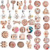 Jewelry Accessories Metal Letter Family Pendant Rose Gold Plated Totem Charm Bracelet