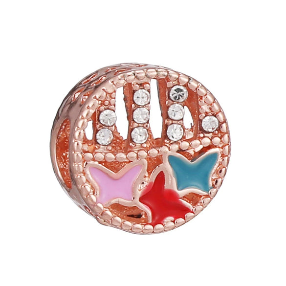 Jewelry Accessories Metal Letter Family Pendant Rose Gold Plated Totem Charm Bracelet