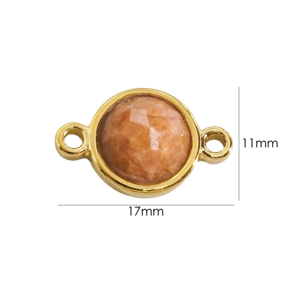 Jewelry Accessories Natural Stone Inlaid Double Hanging Titanium Steel Round Electroplated Vacuum In Furnace Fine Polishing