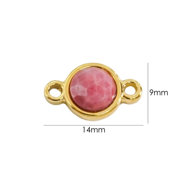 Jewelry Accessories Natural Stone Inlaid Double Hanging Titanium Steel Round Electroplated Vacuum In Furnace Fine Polishing