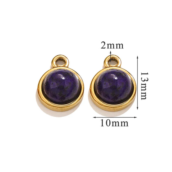 Jewelry Accessories Natural Stone Pendant Handmade With Stainless Steel And Electroplated 18K Gold In Oval Shape