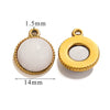 Jewelry Accessories Natural Stone Pendant Handmade With Stainless Steel And Electroplated 18K Gold In Oval Shape